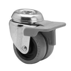 Колело Alex мебелно завиващо с отвор и спирачка полипропиленово с каучуков бандаж двойно 50 мм, 50 кг, I-PGI 1-0398 Колело Alex мебелно завиващо с отвор и спирачка полипропиленово с каучуков бандаж двойно 50 мм, 50 кг, I-PGI 1-0398