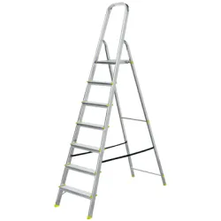 Стълба Drabest алуминиева едностранна домакинска 1x7 бр., 2.15 м, 125 кг, DR-AL-D7-N-K-M