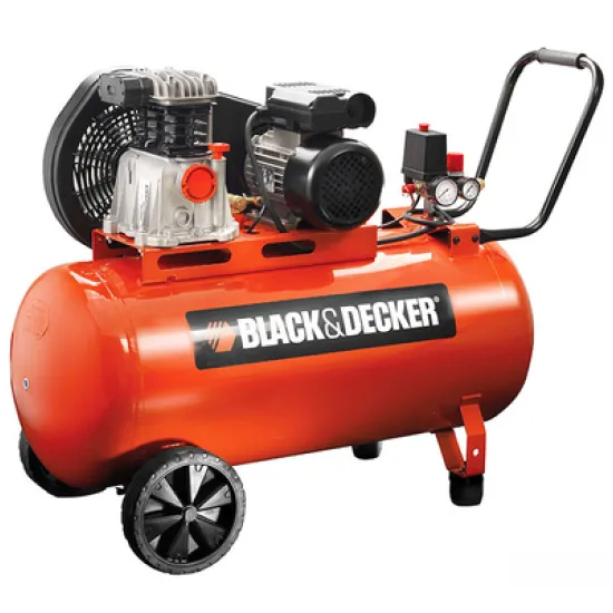 Компресор Black & Decker с електродвигател с ремъчна предавка 10 bar, 2 к.с., 220 л/мин, 50 л, BD220-50-2