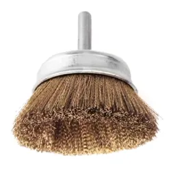 Четка Chiko за бормашина чашковидна, от стоманена тел с месинг, ф 60х28 мм Четка Chiko за бормашина чашковидна, от стоманена тел с месинг, ф 60х28 мм