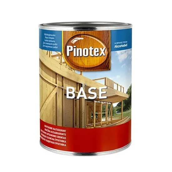 Грунд Akzo Nobel за дърво алкиден импрегниращ 1 л, безцветен, Pinotex Base