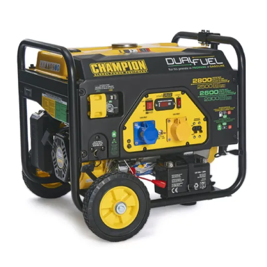 Генератор Champion комбиниран бензин/газ монофазен 2800 W, 3.75 к.с., 16 A, 230 V, CPG3500E2-DF-EU