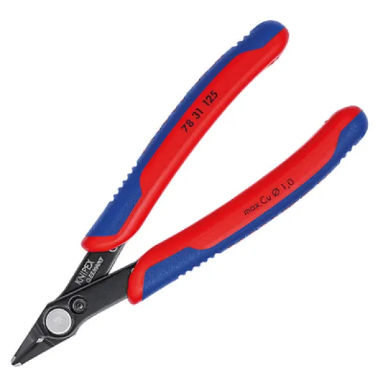 Клещи Knipex резачки за електроника странични, с изолация 125 мм, 0.2-1 мм, Super Knips