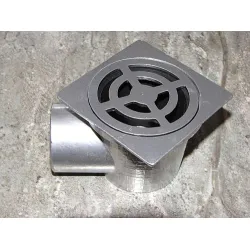 Сифон Dragolovi подов със странично оттичане алуминиев, с воден затвор 85х85 мм, ф 50 мм, квадратна решетка Сифон Dragolovi подов със странично оттичане алуминиев, с воден затвор 85х85 мм, ф 50 мм, квадратна решетка