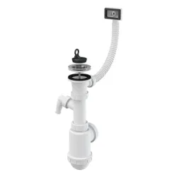 Сифон Alca Plast за мивка PVC с преливник и извод за пералня ф 40x70 мм, A444P Сифон Alca Plast за мивка PVC с преливник и извод за пералня ф 40x70 мм, A444P