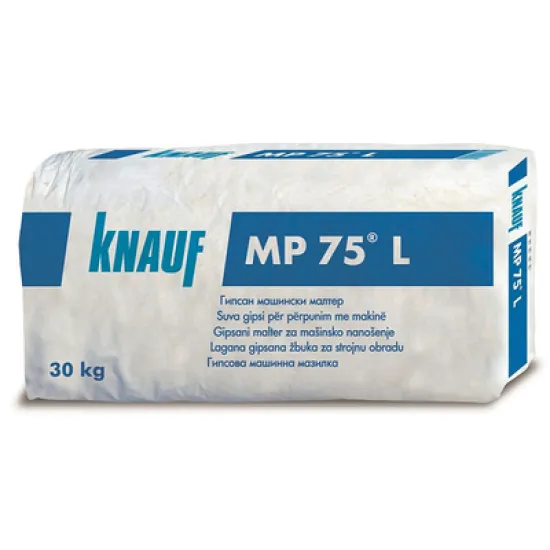 Мазилка Knauf гипсова машинна олекотена 30 кг, бяла, MP 75 L