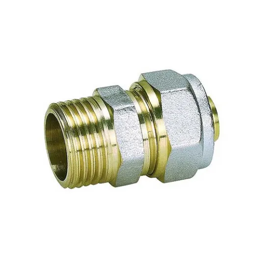 Съединител General Fittings за Pex-Al-Pex тръби прав, мъжки ф 18 мм x 1/2, 10 bar Съединител General Fittings за Pex-Al-Pex тръби прав, мъжки ф 18 мм x 1/2, 10 bar