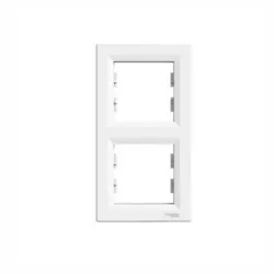 Рамка Schneider Electric декоративна за ключове и контакти 2 модула, вертикална, бяла, Asfora