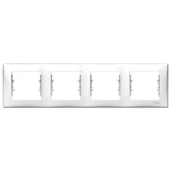 Рамка Schneider Electric декоративна за ключове и контакти 4 модула, бяла, Sedna Рамка Schneider Electric декоративна за ключове и контакти 4 модула, бяла, Sedna