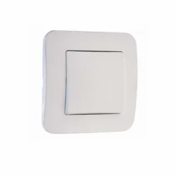 Ключ Makel електрически интериорен скрит монтаж, сх. 1, 10 A, бял, Lillium Natural