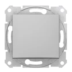 Ключ Schneider Electric електрически интериорен девиаторен с механизъм и монтажна рамка скрит монтаж, сх. 6, 10 A, алуминий, Sedna Ключ Schneider Electric електрически интериорен девиаторен с механизъм и монтажна рамка скрит монтаж, сх. 6, 10 A, алуминий, Sedna