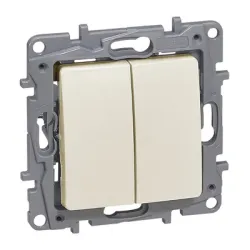Ключ Legrand електрически интериорен сериен девиаторен скрит монтаж, сх. 8, 10 A, крем, Niloe