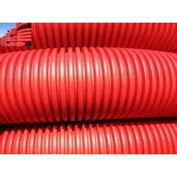 Тръба Konti електроизолационна за защита на проводници HDPE гофрирана двупластова ф 75 мм, 50 м, червена