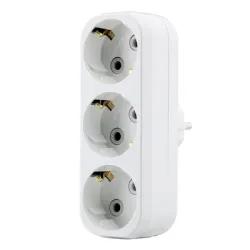 Разклонител Makel електрически без кабел, с щепсел 3 гнезда, бял, Goliath Разклонител Makel електрически без кабел, с щепсел 3 гнезда, бял, Goliath