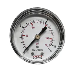 Манометър GAV за въздух аксиален сух ф 50 мм, 0-15 bar, 1/8, M006