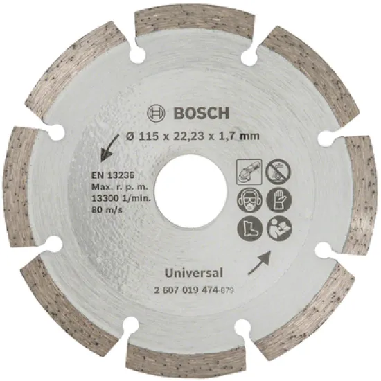 Диск Bosch диамантен за сухо рязане универсален 115x22.23x2 мм, 7 мм, Universal