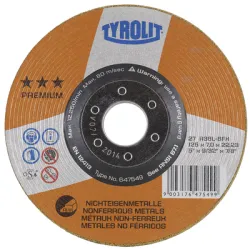 Диск Tyrolit карбофлексен за шлайфане на алуминий 125х22.23х7 мм, вдлъбнат, Premium*** DS840 Диск Tyrolit карбофлексен за шлайфане на алуминий 125х22.23х7 мм, вдлъбнат, Premium*** DS840