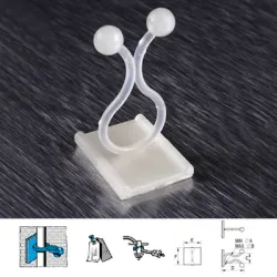 Скоба Essentra за монтаж на кабели самозалепваща се ф 7-9 мм, 20x20x27 мм, 058-1