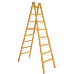 Стълба дървена двураменна 2x8 бр., 2.5 м, 150 кг