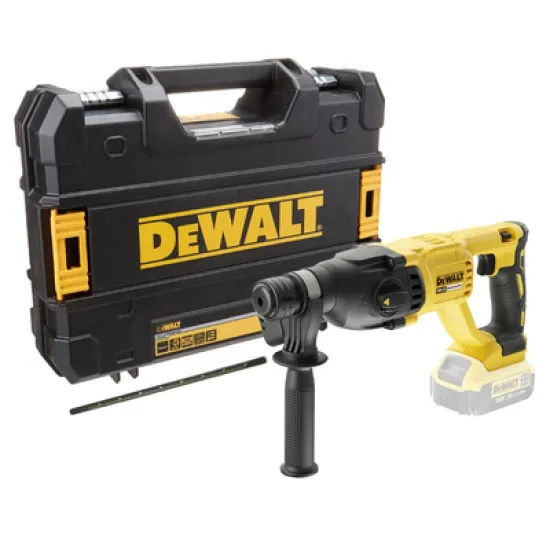 Перфоратор DeWALT акумулаторен безчетков без батерия и зарядно SDS-plus, 18 V, 2.6 J, DCH133NT