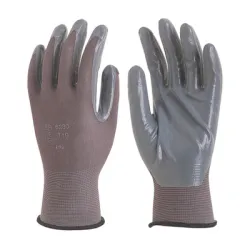 Ръкавици Eurotechnique топени в нитрил полиамидни размер 9, сиви, 6229