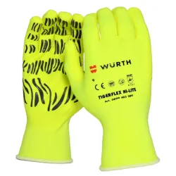 Ръкавици Wurth топени в нитрил полиестерни размер 9, жълти, Tigerflex Hi-Lite Ръкавици Wurth топени в нитрил полиестерни размер 9, жълти, Tigerflex Hi-Lite