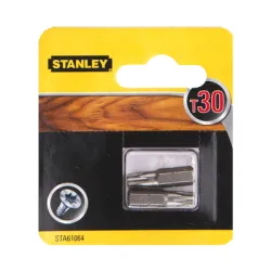 Накрайник бит Stanley TX Torx 2 бр., TX 30, 1/4, 25 мм, STA61064 Накрайник бит Stanley TX Torx 2 бр., TX 30, 1/4, 25 мм, STA61064