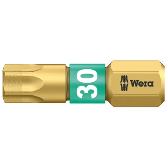 Накрайник бит Wera TX Torx торсионен, с покритие TX 30, 1/4'', 25 мм, 867/1 BDC