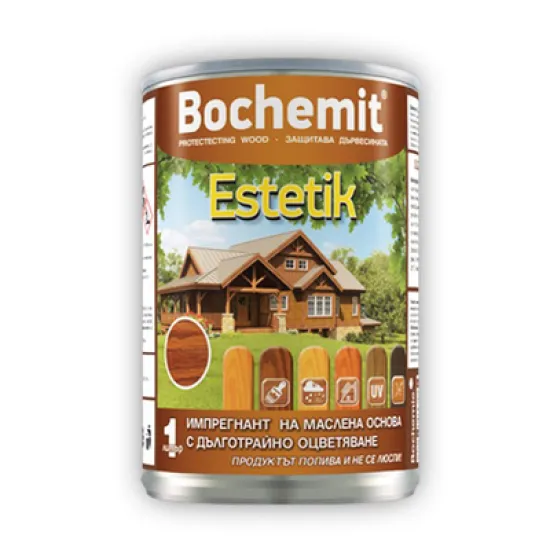 Препарат Bochemit за импрегниране за дърво 1 л, бял, Estetik Препарат Bochemit за импрегниране за дърво 1 л, бял, Estetik