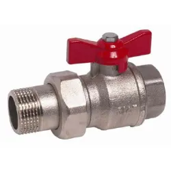 Кран Syveco сферичен метален с холендър 1, резба М <> резба Ж, Sferaco