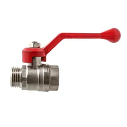 Кран Ferro сферичен метален с нипел 1 1/2, резба М <> резба Ж, Best