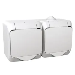 Контакт противовлажен Schneider Electric двоен открит монтаж 16 A, 44 IP, бял, Cedar Plus Контакт противовлажен Schneider Electric двоен открит монтаж 16 A, 44 IP, бял, Cedar Plus