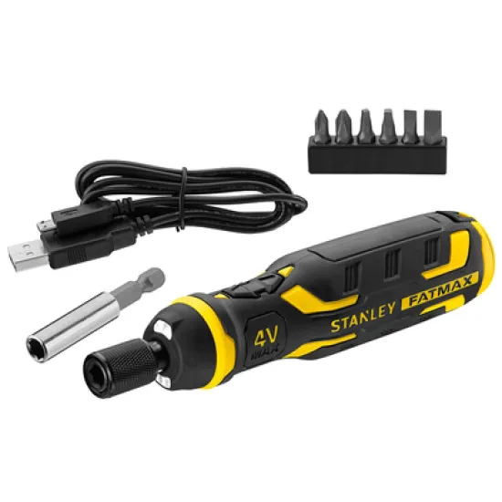 Отвертка Stanley акумулаторна   с вградена батерия и USB кабел, 4 V, 1.5 Ah, 0.9 Nm FatMax