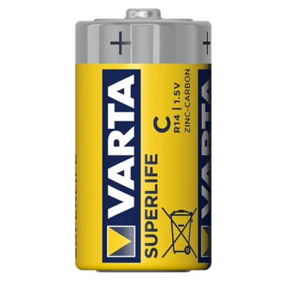 Батерия Varta кръгла цинкова R14/C 1.5 V, LR14/C, Superlife