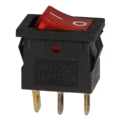 Ключ Vemark за електроуреди клавишен с 2 позиции и 3 извода скрит монтаж, 10 A, червен/черен Ключ Vemark за електроуреди клавишен с 2 позиции и 3 извода скрит монтаж, 10 A, червен/черен