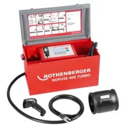 Машина Rothenberger за заваряване на водопроводни тръби с електромуфи 30-400 мм, 3000 W, ROFUSE 400 Turbo Машина Rothenberger за заваряване на водопроводни тръби с електромуфи 30-400 мм, 3000 W, ROFUSE 400 Turbo