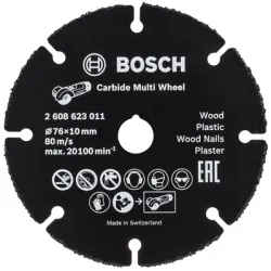 Диск Bosch карбиден за рязане универсален 76x10x1 мм, Carbide Multi Wheel Диск Bosch карбиден за рязане универсален 76x10x1 мм, Carbide Multi Wheel