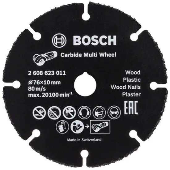 Диск Bosch карбиден за рязане универсален 76x10x1 мм, Carbide Multi Wheel