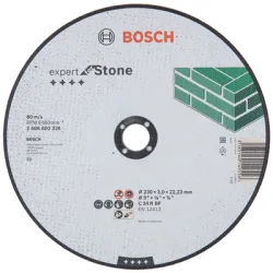 Диск Bosch карбофлексен за рязане на камък и неметали 230х22.23х3 мм, прав, Expert for Stone Диск Bosch карбофлексен за рязане на камък и неметали 230х22.23х3 мм, прав, Expert for Stone