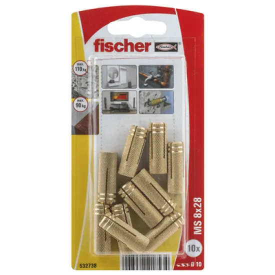 Анкер Fischer набивен месингов 10 бр./блистер M8x28 мм, MS