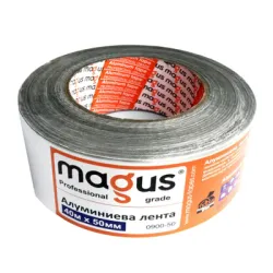 Лента Magus ремонтна самозалепваща се алуминиева, 100 мм, 45 м, сребърна Лента Magus ремонтна самозалепваща се алуминиева, 100 мм, 45 м, сребърна