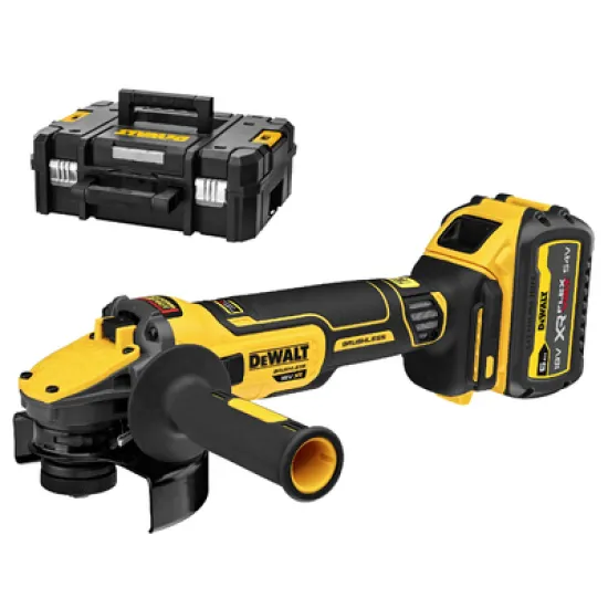 Ъглошлайф DeWALT акумулаторен безчетков 18 V, 12 Ah, 125 мм, 9000 об./мин, DCG409T1