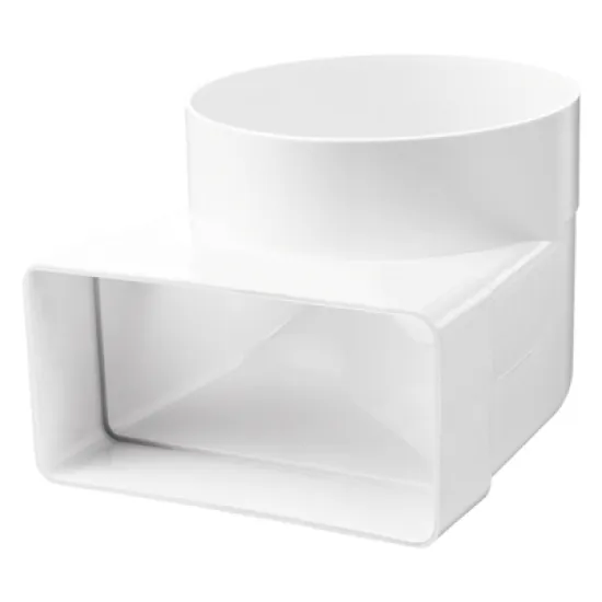 Коляно Vents за въздуховод PVC вертикално ф 150/204x60 мм, бяло, 823 Коляно Vents за въздуховод PVC вертикално ф 150/204x60 мм, бяло, 823