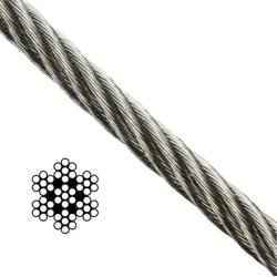 Въже QD Rigging China стоманено неръждаемо ф 1.5 мм, 7x7, 70 кг, DIN 3055