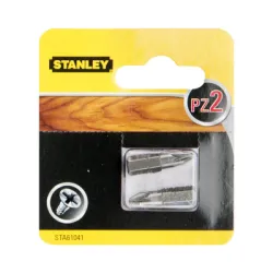 Накрайник бит Stanley PZ Pozidriv кръстат 2 бр., PZ 2, 1/4, 25 мм, STA61041 Накрайник бит Stanley PZ Pozidriv кръстат 2 бр., PZ 2, 1/4, 25 мм, STA61041