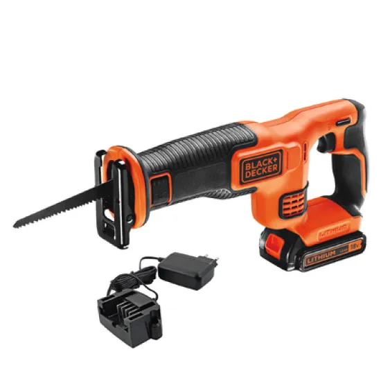 Трион Black & Decker саблен акумулаторен с плавно регулиране 18 V, 1.5 Ah, 0-3000 хода/мин, 22 мм, BDCR18