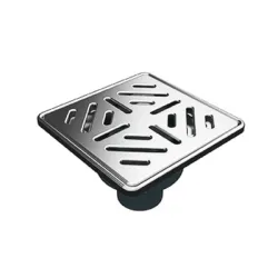 Сифон Akvo подов с долно оттичане пластмасов, с воден затвор и клапа 150x150 мм, ф 50 мм, квадратна решетка, 3003-50-A