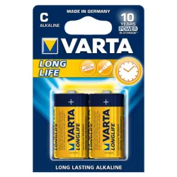 Батерия Varta кръгла алкална 1.5 V, LR14/C, 2 бр., Longlife Батерия Varta кръгла алкална 1.5 V, LR14/C, 2 бр., Longlife