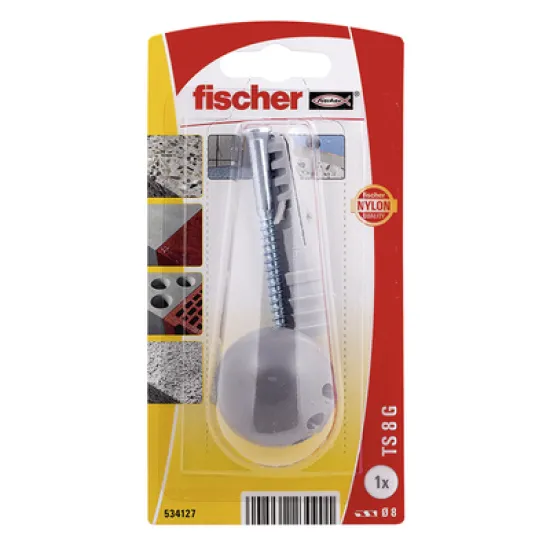 Стопер Fischer за врата 1 бр./блистер сив, TS 8G K NV