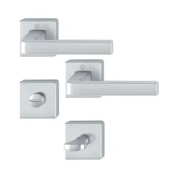 Дръжка Hoppe за сервизна брава с розетка сатениран хром, 39-48 мм, Dublin Дръжка Hoppe за сервизна брава с розетка сатениран хром, 39-48 мм, Dublin